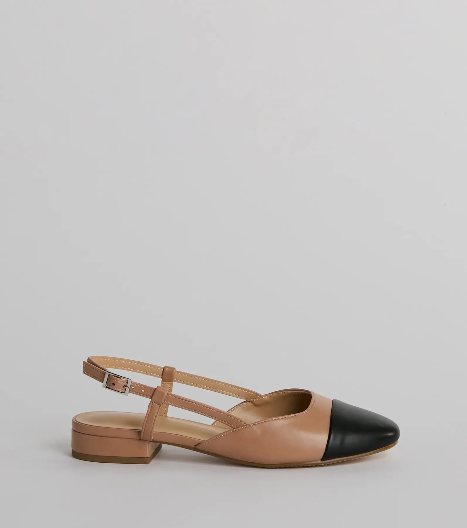 New Expression Square Toe Slingback Patent Flats