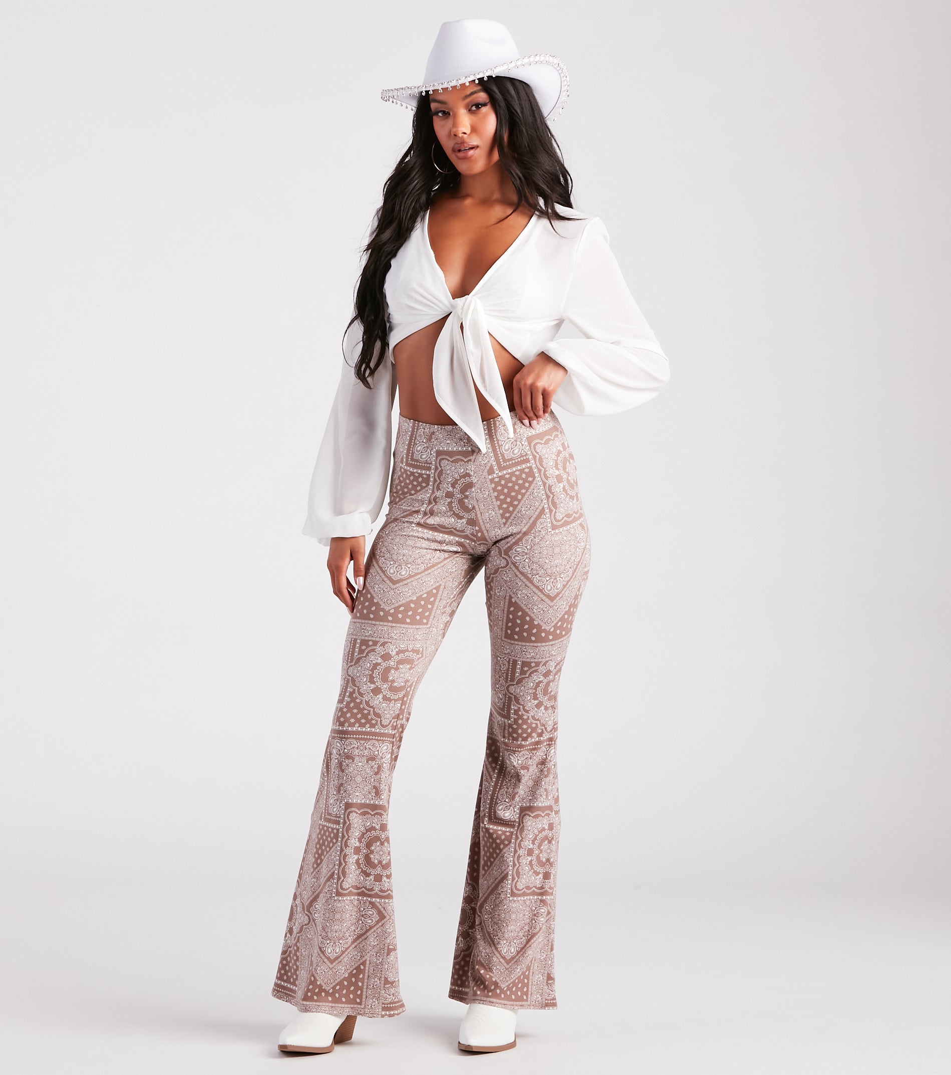 Casual Boho Vibes Paisley Flare Pants